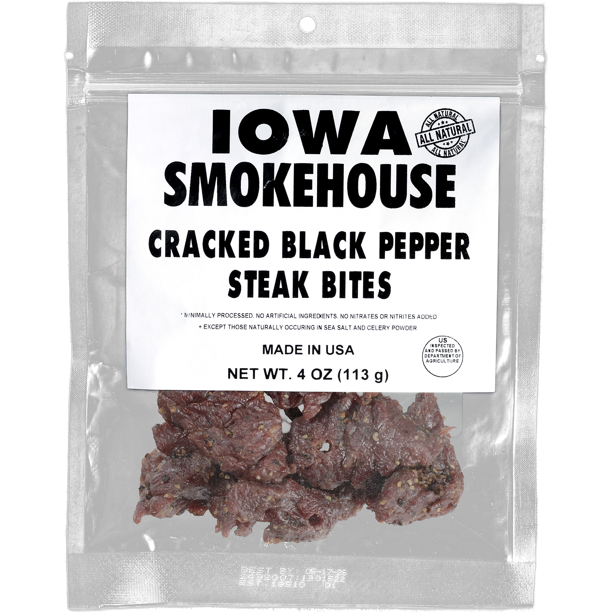 Iowa Smokehouse 4 oz Steak Bites Cracked Black Pepper